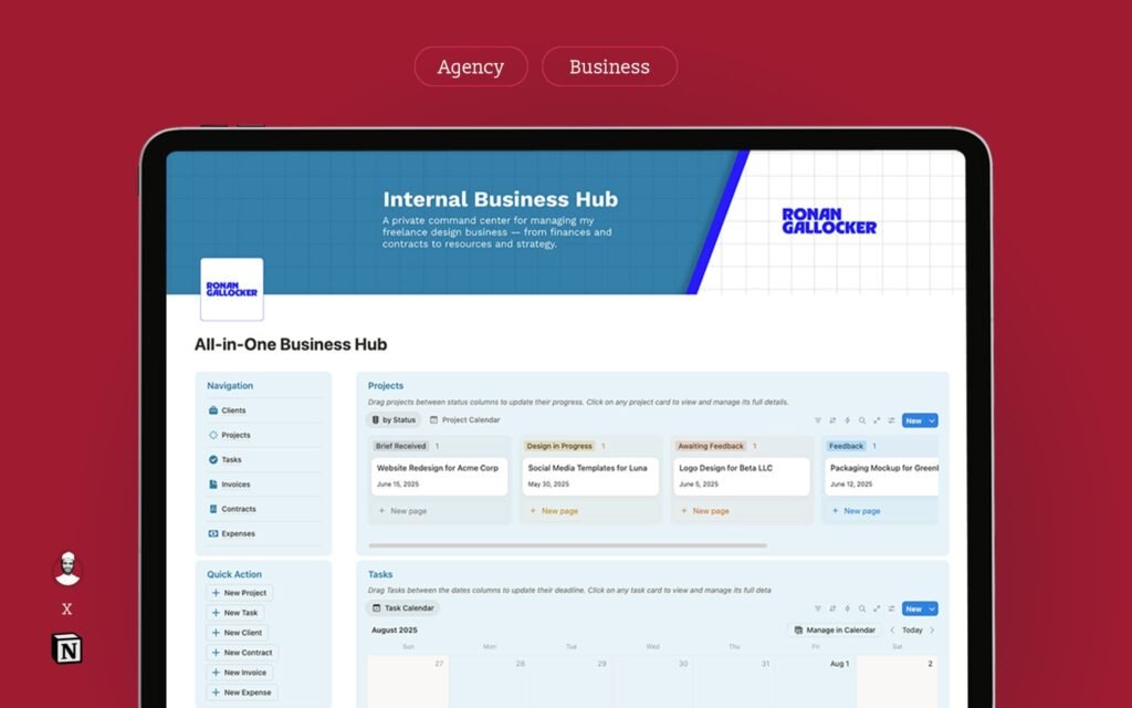 Business-Management-Notion-Template. Building a Custom Notion Operating System for a Design Agency