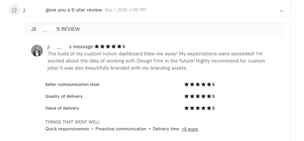 InOasis Rating on fiverr